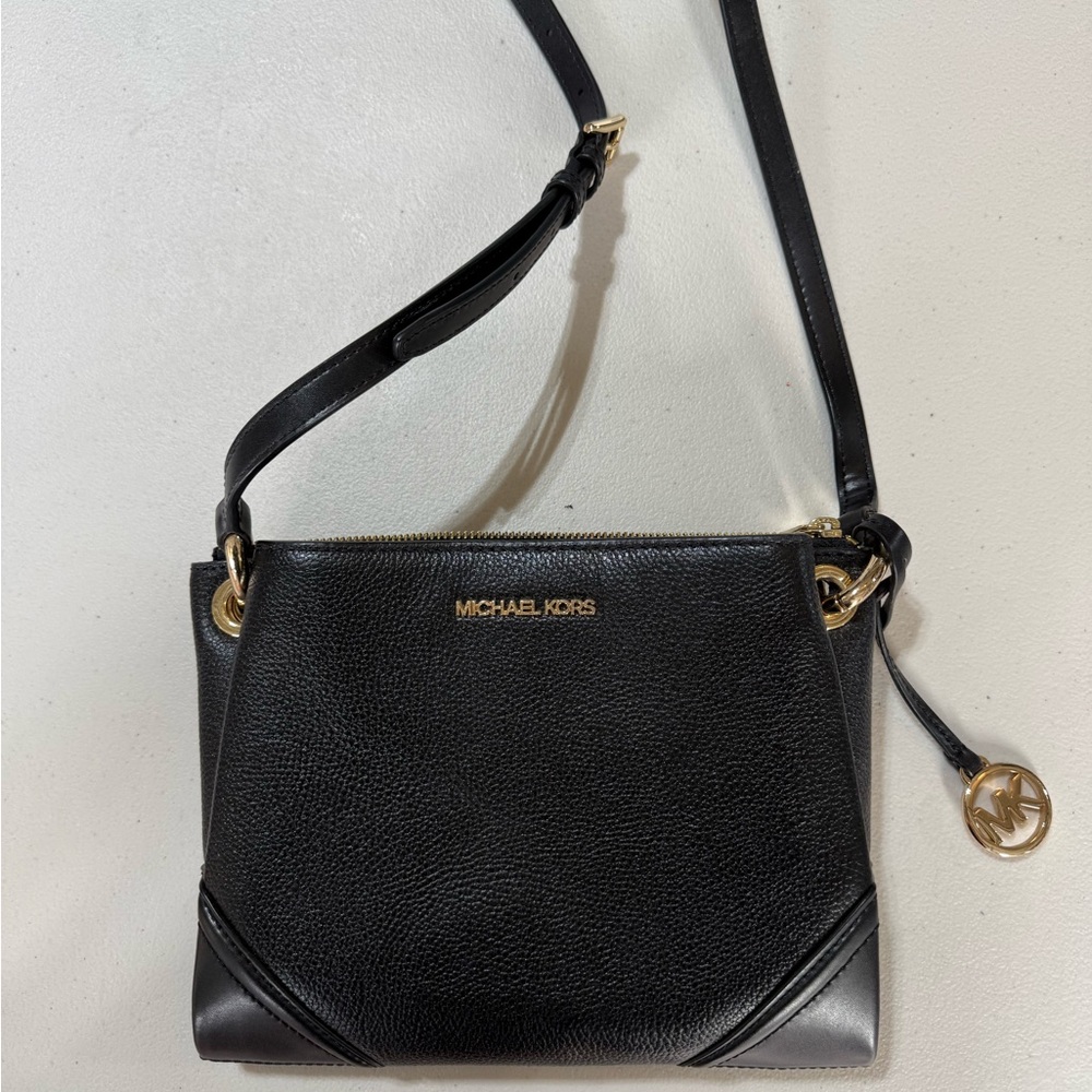 Michael Kors Black Leather Crossbody Bag